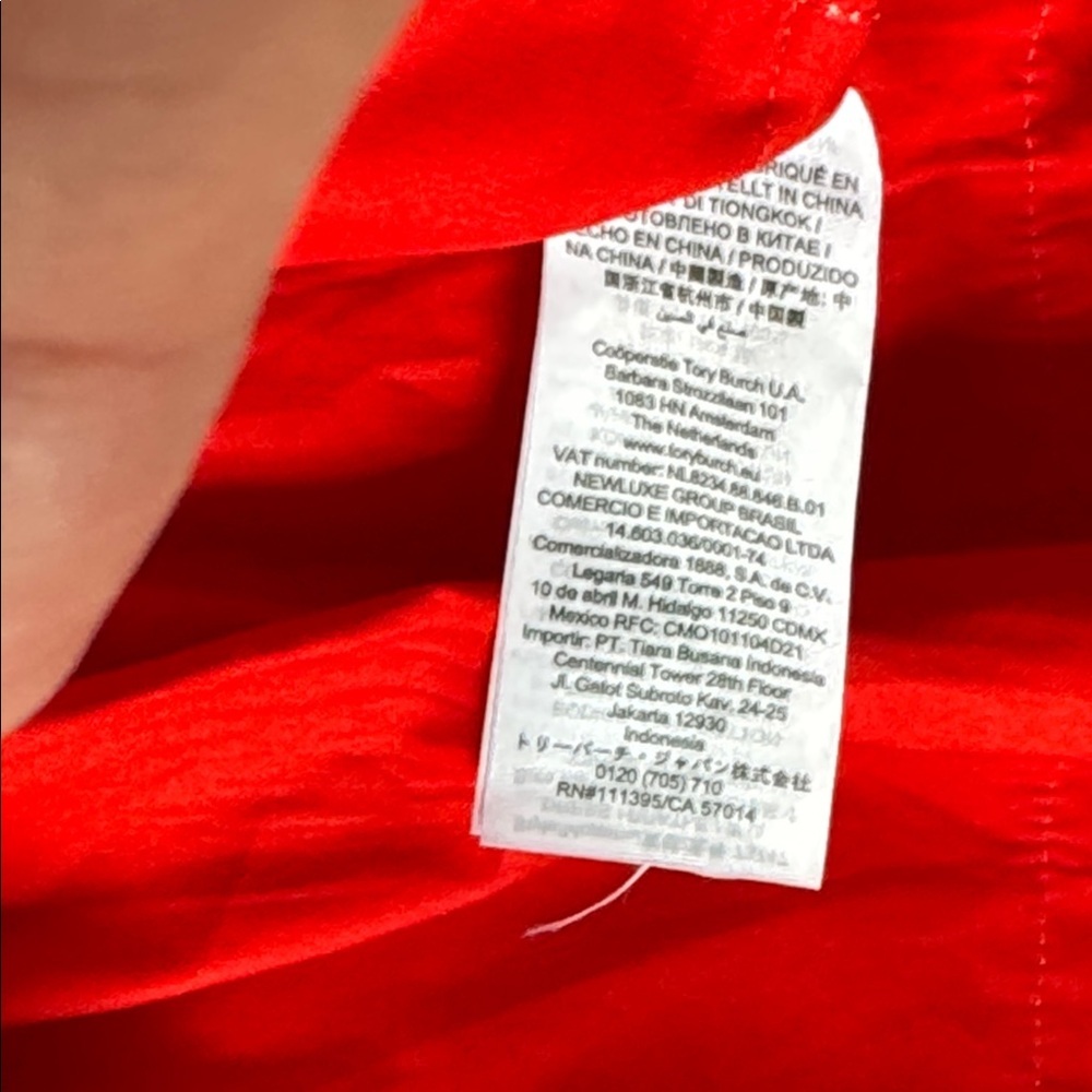 Tory Burch Red Tiered Peasant Dress Size XS - Picture 10 of 11